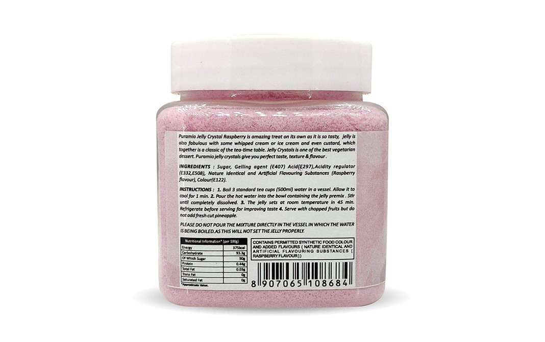 Puramio Jelly Crystal Raspberry    Plastic Jar  200 grams